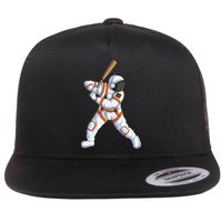 Space Astronaut Baseball Funny Baseball Player Flat Bill Trucker Hat