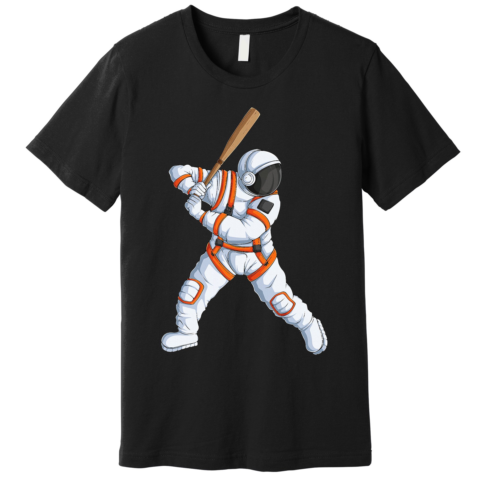 Space Astronaut Baseball Funny Baseball Player Premium T-Shirt