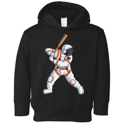 Space Astronaut Baseball Funny Baseball Player Toddler Hoodie