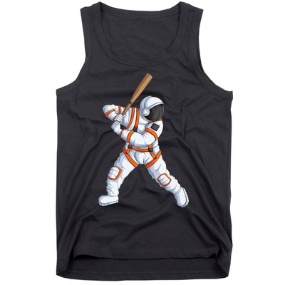 Space Astronaut Baseball Funny Baseball Player Tank Top