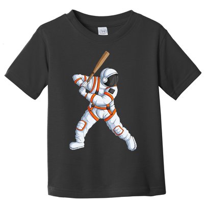 Space Astronaut Baseball Funny Baseball Player Toddler T-Shirt