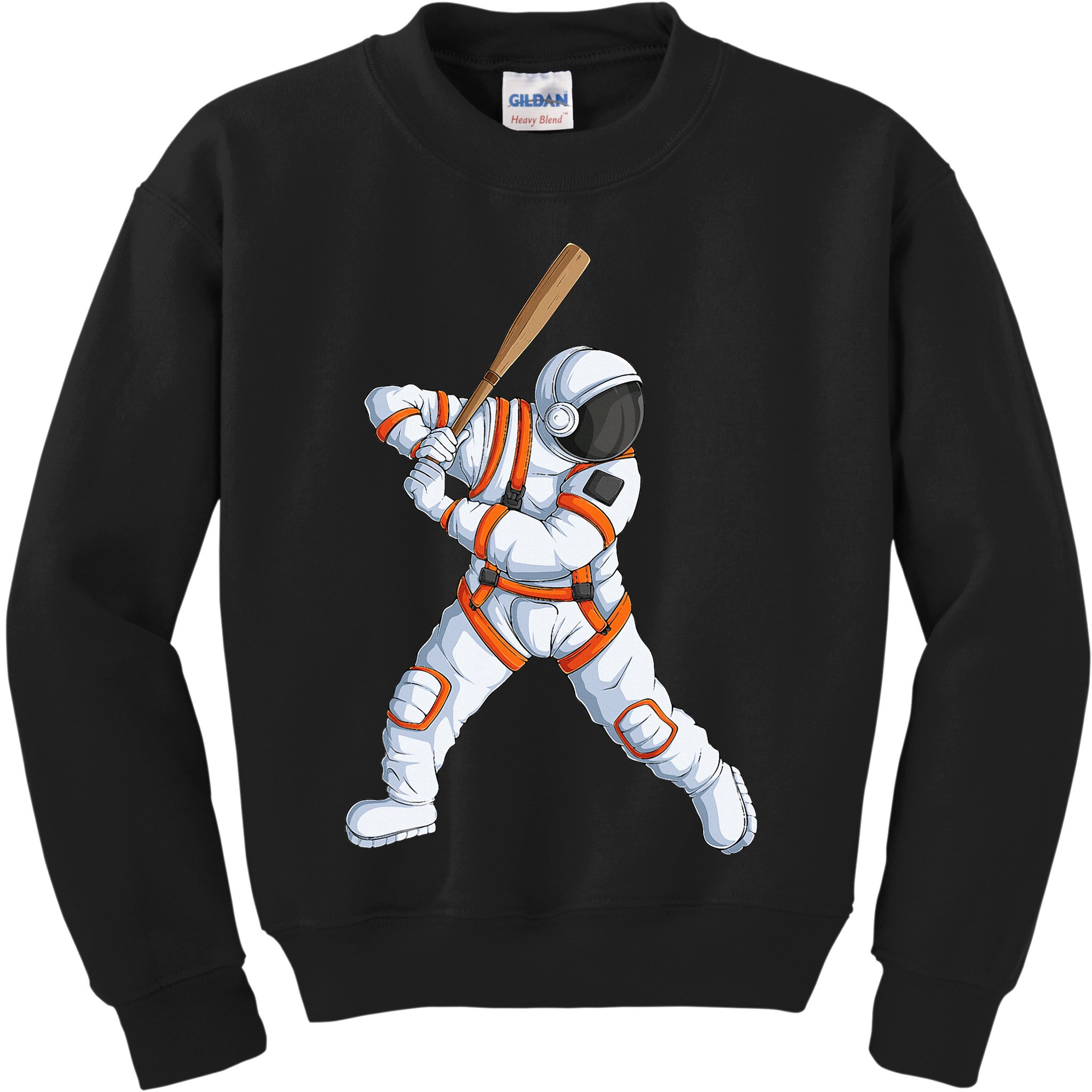 Space Astronaut Baseball Funny Baseball Player Kids Sweatshirt