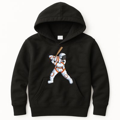 Space Astronaut Baseball Funny Baseball Player Kids Hoodie