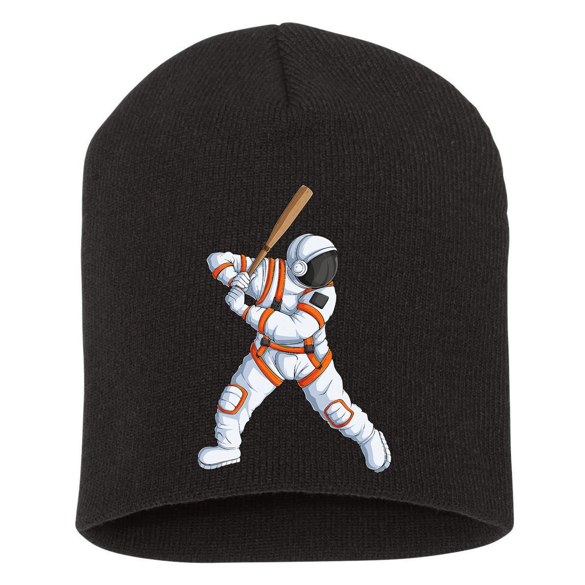 Space Astronaut Baseball Funny Baseball Player Short Acrylic Beanie