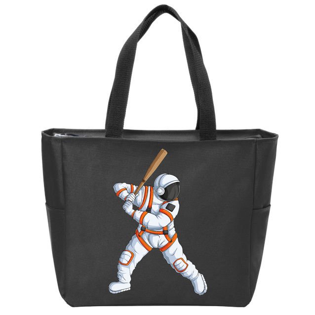 Space Astronaut Baseball Funny Baseball Player Zip Tote Bag