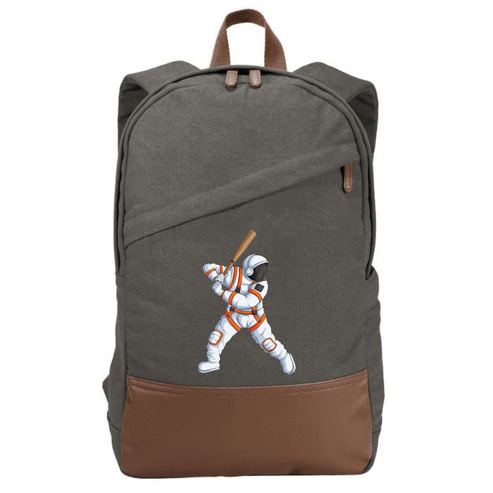 Space Astronaut Baseball Funny Baseball Player Cotton Canvas Backpack