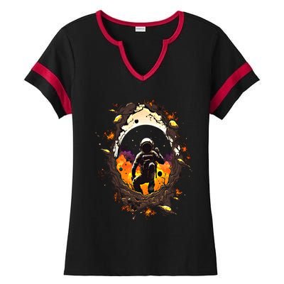 Space Astronaut Black Hole Astronomy Astronomer Funny Gift Ladies Halftime Notch Neck Tee