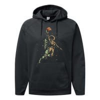 Space Astronaut Basketball Player Funny planet Performance Fleece Hoodie