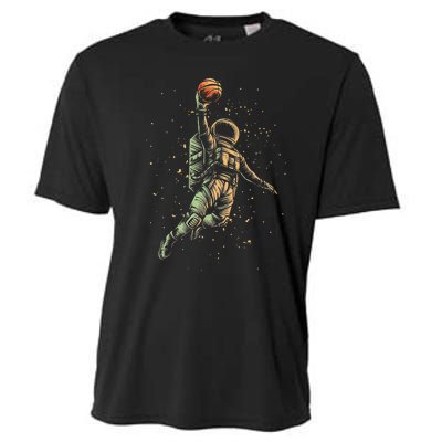 Space Astronaut Basketball Player Funny planet Cooling Performance Crew T-Shirt