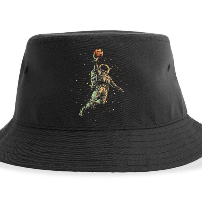 Space Astronaut Basketball Player Funny planet Sustainable Bucket Hat