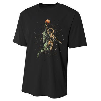 Space Astronaut Basketball Player Funny planet Performance Sprint T-Shirt