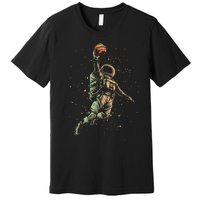 Space Astronaut Basketball Player Funny planet Premium T-Shirt