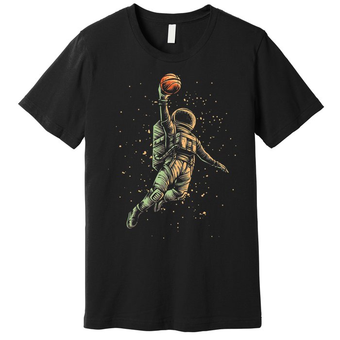 Space Astronaut Basketball Player Funny planet Premium T-Shirt