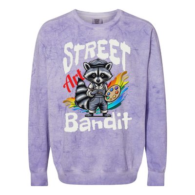 Street Art Bandit Urban Graffiti Raccoon Design Colorblast Crewneck Sweatshirt