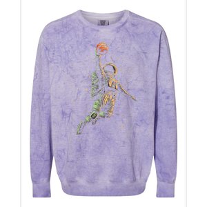 Space Astronaut Basketball Player Funny Colorblast Crewneck Sweatshirt