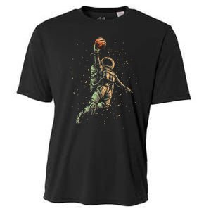 Space Astronaut Basketball Player Funny Cooling Performance Crew T-Shirt