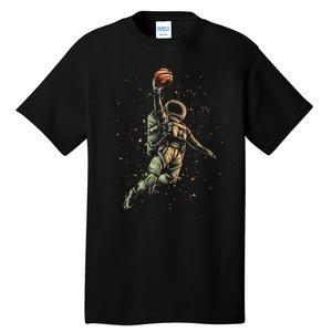 Space Astronaut Basketball Player Funny Tall T-Shirt