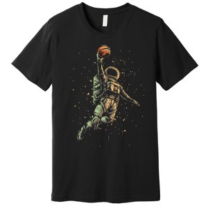 Space Astronaut Basketball Player Funny Premium T-Shirt