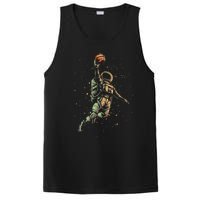 Space Astronaut Basketball Player Funny PosiCharge Competitor Tank