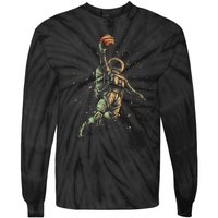 Space Astronaut Basketball Player Funny Tie-Dye Long Sleeve Shirt