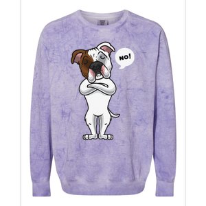 Stubborn American Bulldog Dog Funny Colorblast Crewneck Sweatshirt