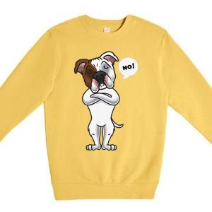 Stubborn American Bulldog Dog Funny Premium Crewneck Sweatshirt