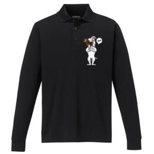 Stubborn American Bulldog Dog Funny Performance Long Sleeve Polo