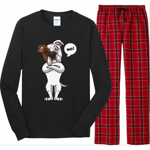 Stubborn American Bulldog Dog Funny Long Sleeve Pajama Set