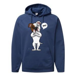 Stubborn American Bulldog Dog Funny Performance Fleece Hoodie