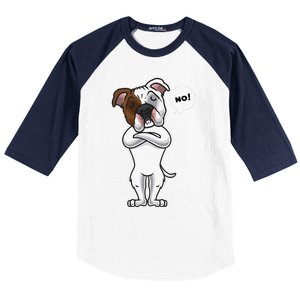 Stubborn American Bulldog Dog Funny Baseball Sleeve Shirt