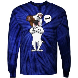 Stubborn American Bulldog Dog Funny Tie-Dye Long Sleeve Shirt