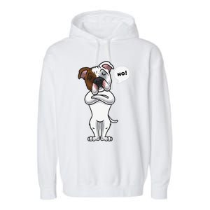 Stubborn American Bulldog Dog Funny Garment-Dyed Fleece Hoodie