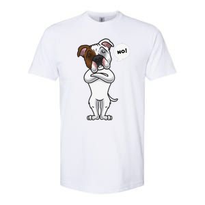 Stubborn American Bulldog Dog Funny Softstyle CVC T-Shirt