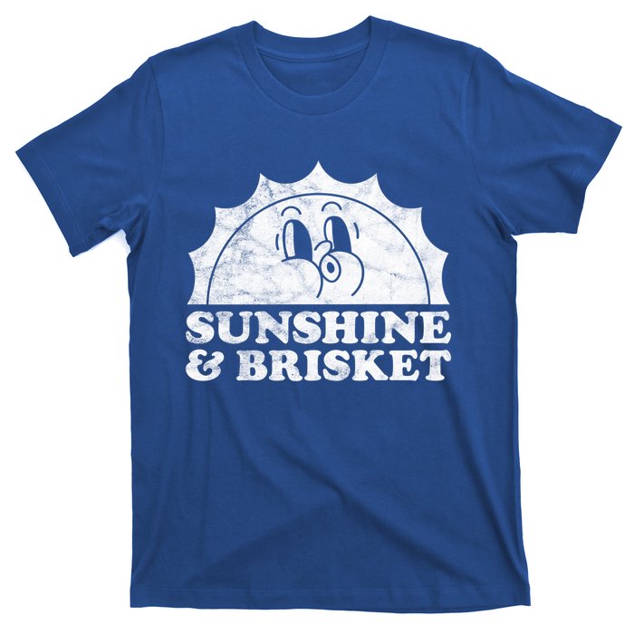 Sunshine And Brisket Retro Vintage Sun Beef Great Gift T-Shirt