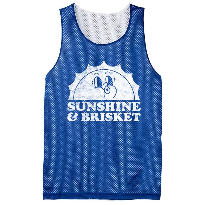 Sunshine And Brisket Retro Vintage Sun Beef Great Gift Mesh Reversible Basketball Jersey Tank