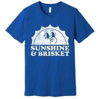 Sunshine And Brisket Retro Vintage Sun Beef Great Gift Premium T-Shirt