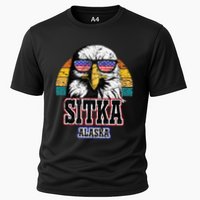 Sitka Alaska Bald Eagle Usa Flag Cooling Performance Crew T-Shirt