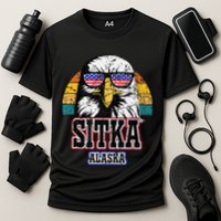 Sitka Alaska Bald Eagle Usa Flag Cooling Performance Crew T-Shirt