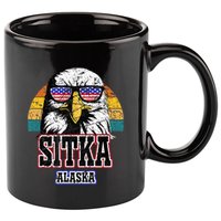Sitka Alaska Bald Eagle Usa Flag 11oz C Handle Ceramic Mug