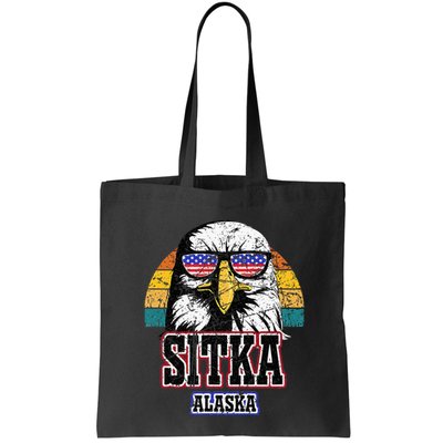 Sitka Alaska Bald Eagle Usa Flag Bag