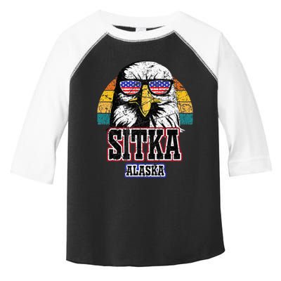 Sitka Alaska Bald Eagle Usa Flag Toddler Fine Jersey T-Shirt