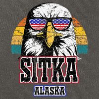 Sitka Alaska Bald Eagle Usa Flag Cotton Canvas Backpack