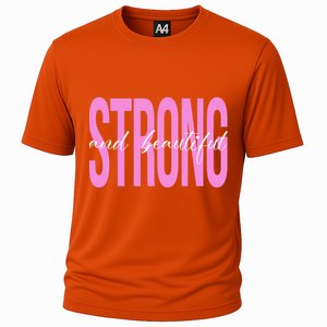 Strong And Beautiful Breast Cancer Awareness Cooling Performance Crew T-Shirt