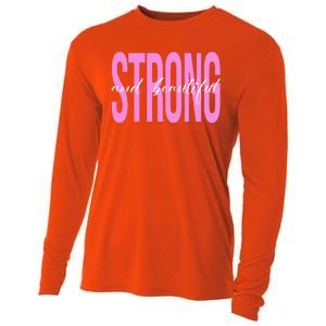 Strong And Beautiful Breast Cancer Awareness Cooling Performance Long Sleeve Crew