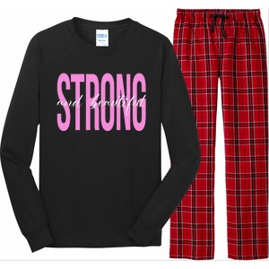 Strong And Beautiful Breast Cancer Awareness Long Sleeve Pajama Set