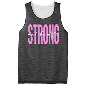 Strong And Beautiful Breast Cancer Awareness Mesh Reversible Basketball Jersey Tank