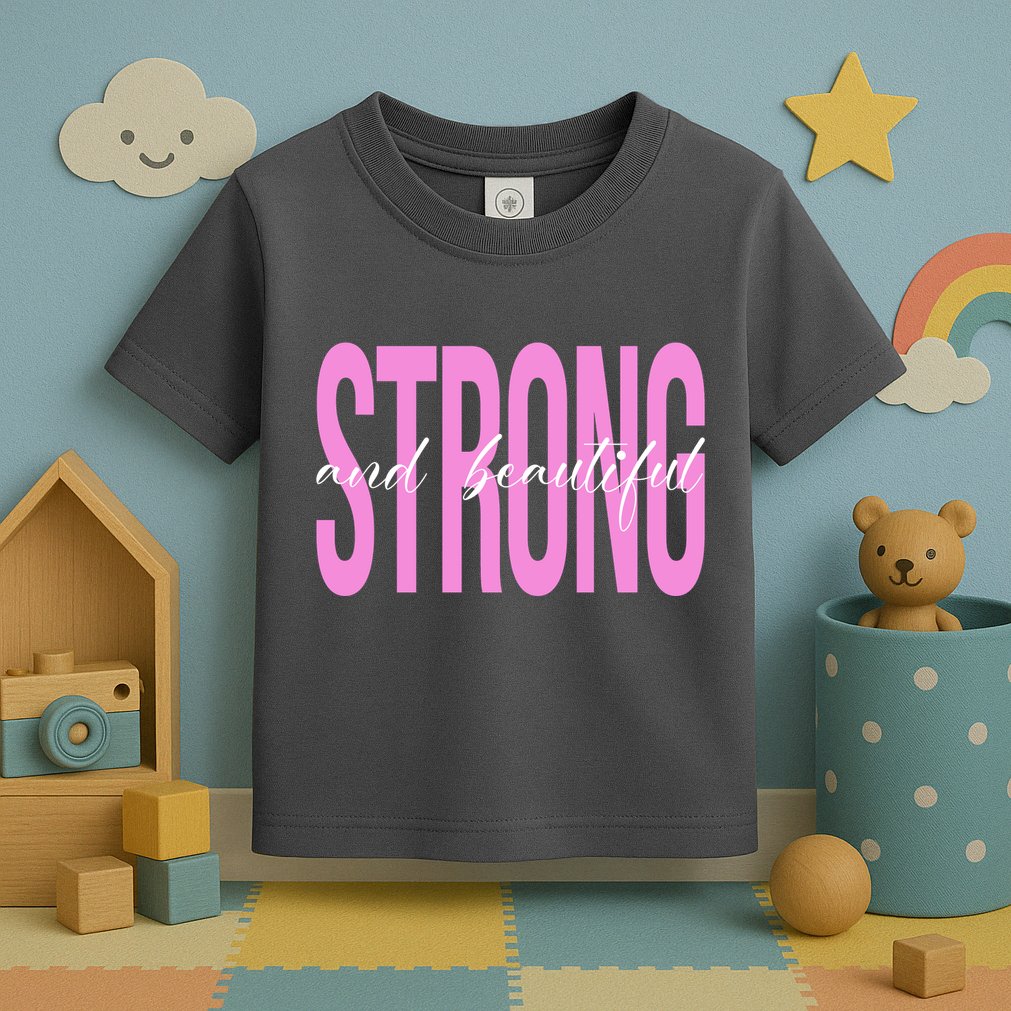 Strong And Beautiful Breast Cancer Awareness Toddler T-Shirt