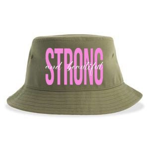 Strong And Beautiful Breast Cancer Awareness Sustainable Bucket Hat