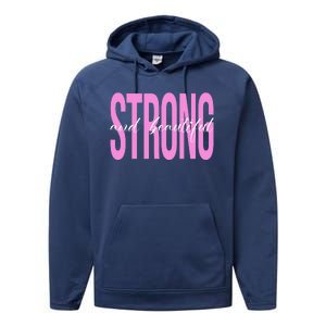 Strong And Beautiful Breast Cancer Awareness Performance Fleece Hoodie