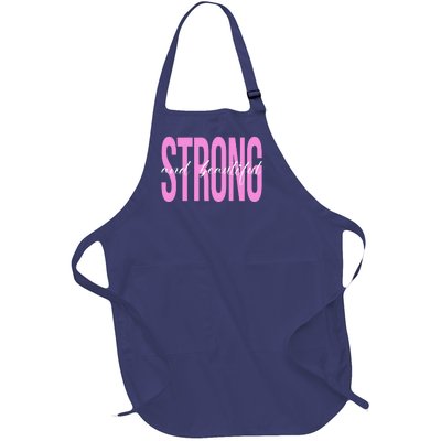 Strong And Beautiful Breast Cancer Awareness Full-Length Apron With Pockets